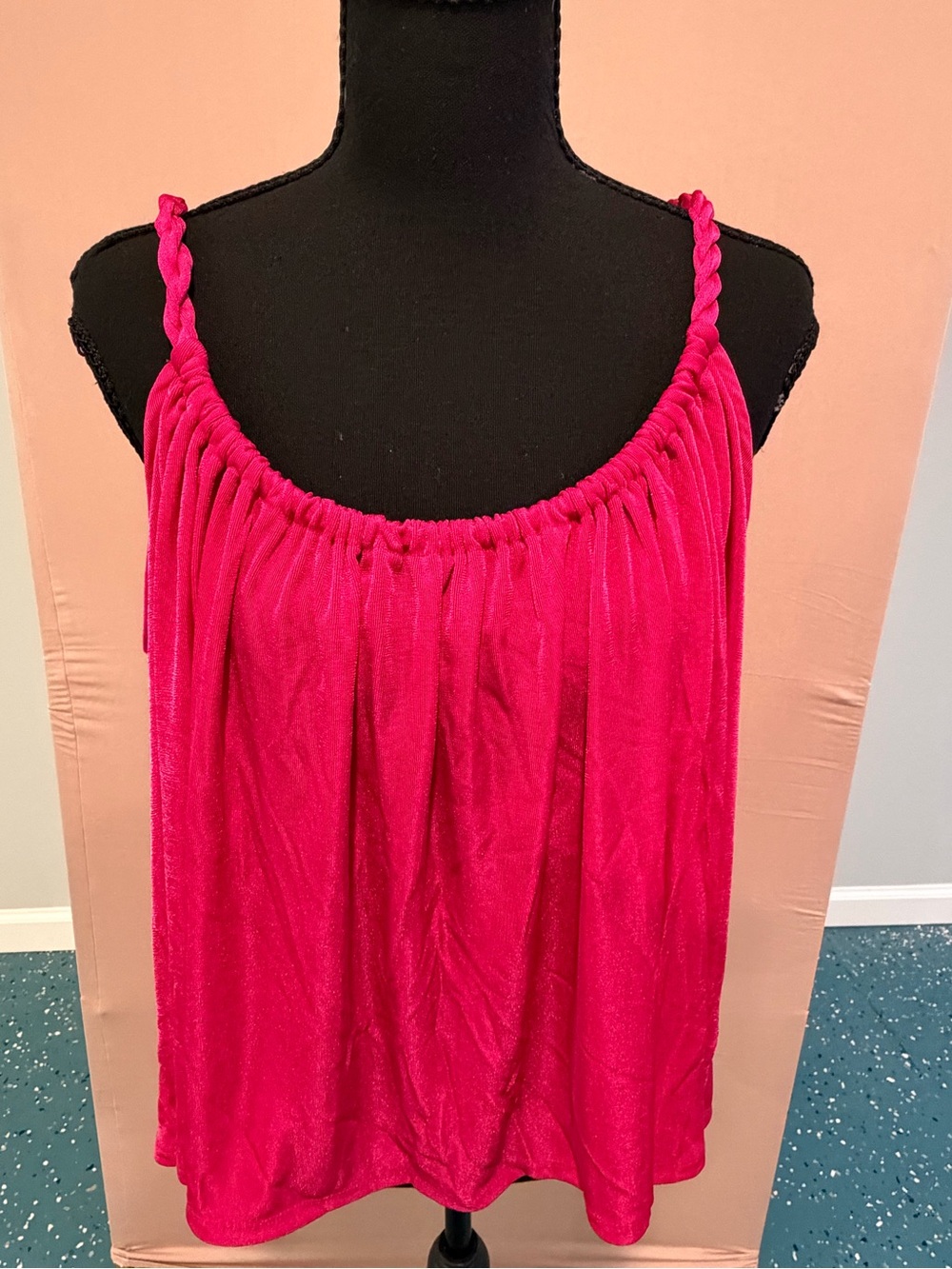 Express Bright Fuchsia Braided-Strap Camisole